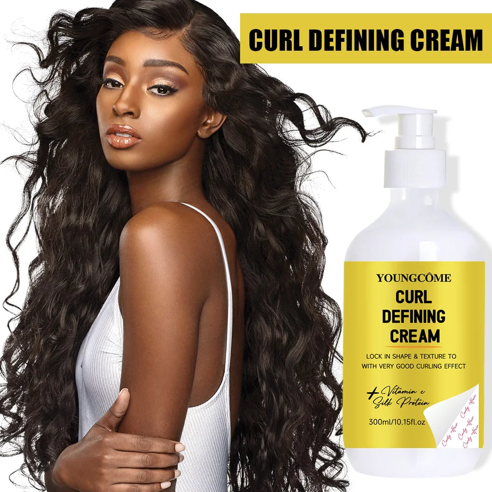 Crema para peinar rizos con elastina y aceites nutritivos: define rizos, reduce el frizz y repara el cabello dañado para lograr ondas saludables y con volumen.