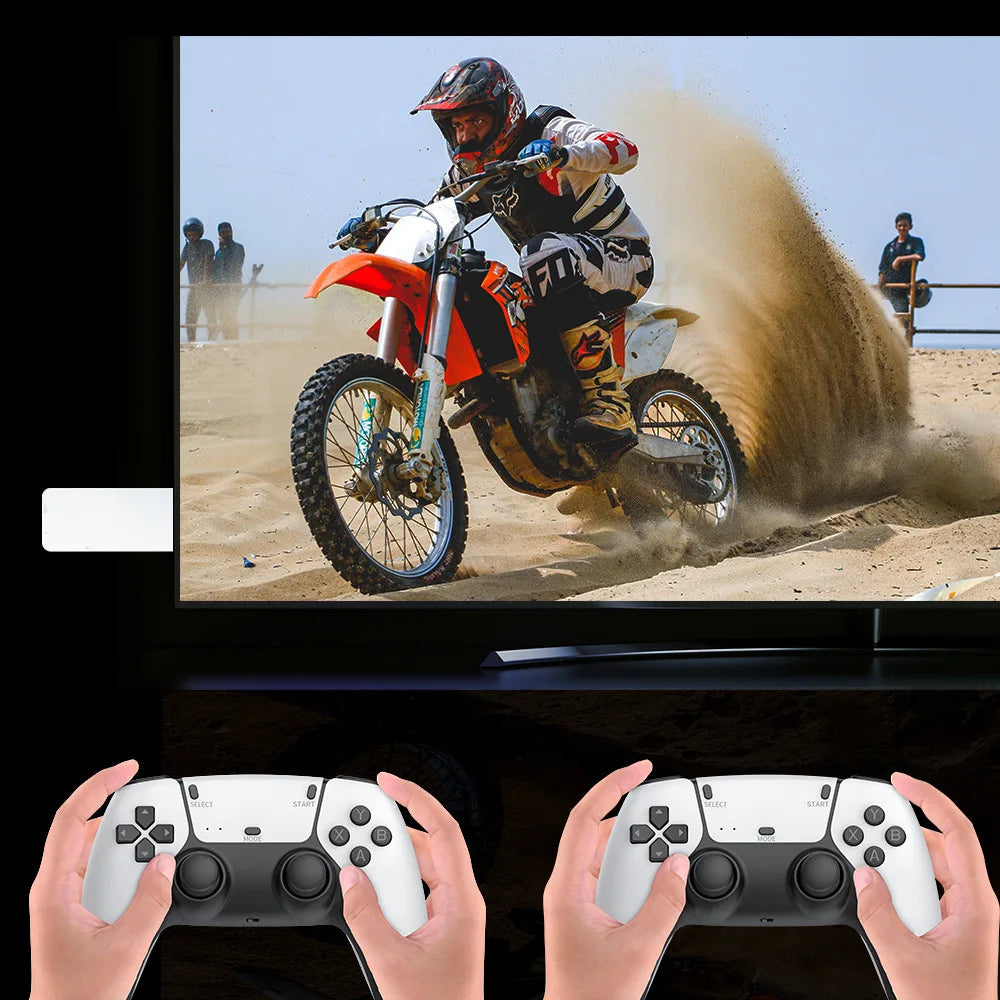 Consola de videojuegos portátil M15 4K 64 GB con más de 20 000 juegos retro, mandos inalámbricos, consola de juegos HD y más de 20 simuladores.