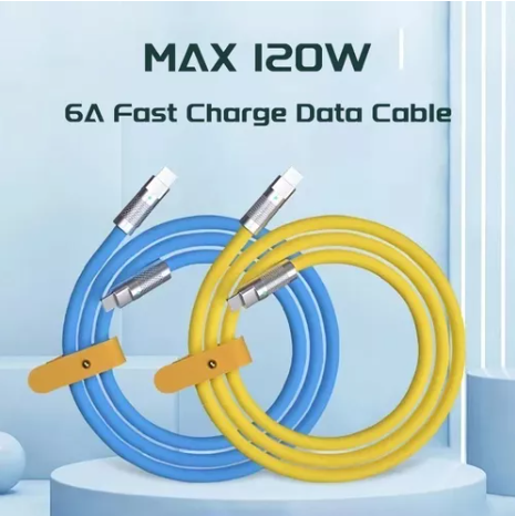 Cable Datos Carga Súper Rápida Tipo CA Lightning 120w 6a 2m