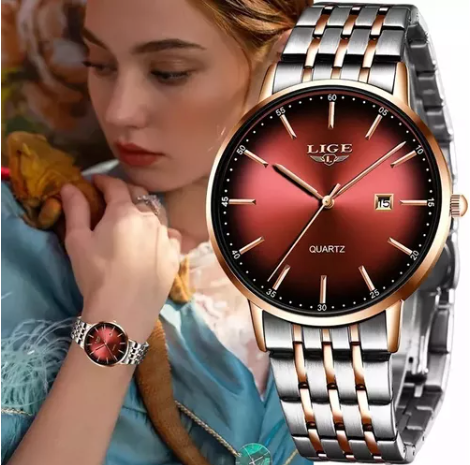 Reloj Lige Para Mujer Resistente Al Agua De Acero Inoxidable