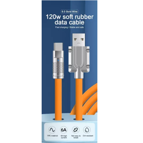 Cable Datos Carga Súper Rápida Usb A - Lightning 120w 6a 1m