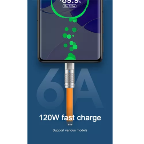 Cable Datos Carga Súper Rápida Usb A - Lightning 120w 6a 1m