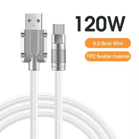 Cable Datos Carga Súper Rápida Usb A - Lightning 120w 6a 2m