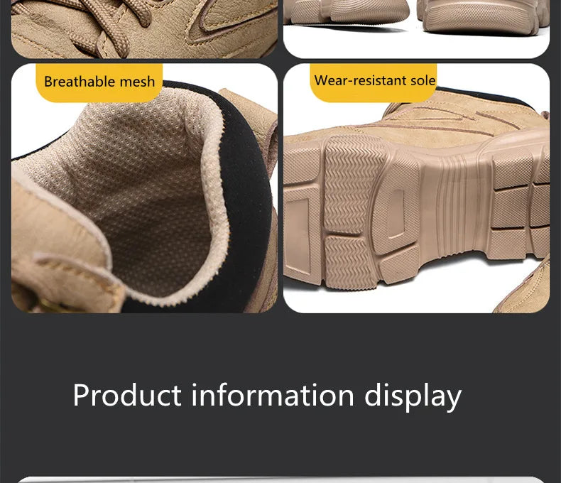 Zapatos de seguridad para hombre y mujer 2024, ligeros, indestructibles, con puntera de acero y plantilla de Kevlar.