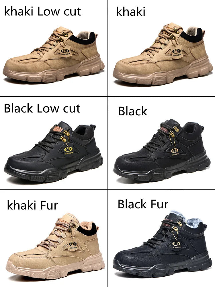 Zapatos de seguridad para hombre y mujer 2024, ligeros, indestructibles, con puntera de acero y plantilla de Kevlar.