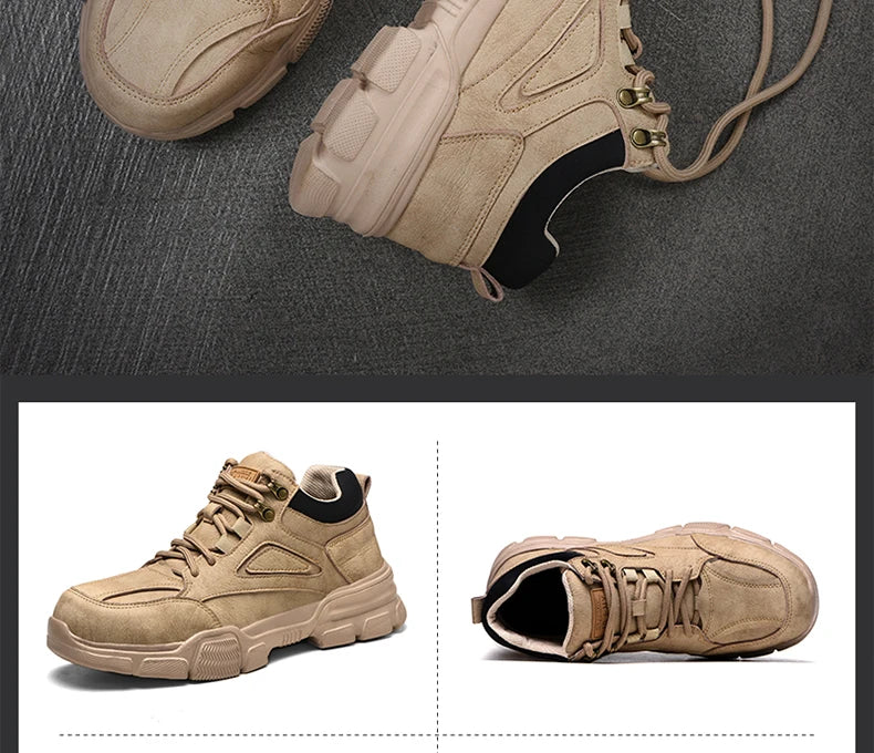 Zapatos de seguridad para hombre y mujer 2024, ligeros, indestructibles, con puntera de acero y plantilla de Kevlar.