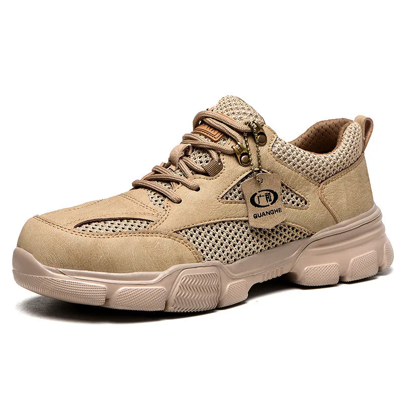 Zapatos de seguridad para hombre y mujer 2024, ligeros, indestructibles, con puntera de acero y plantilla de Kevlar.
