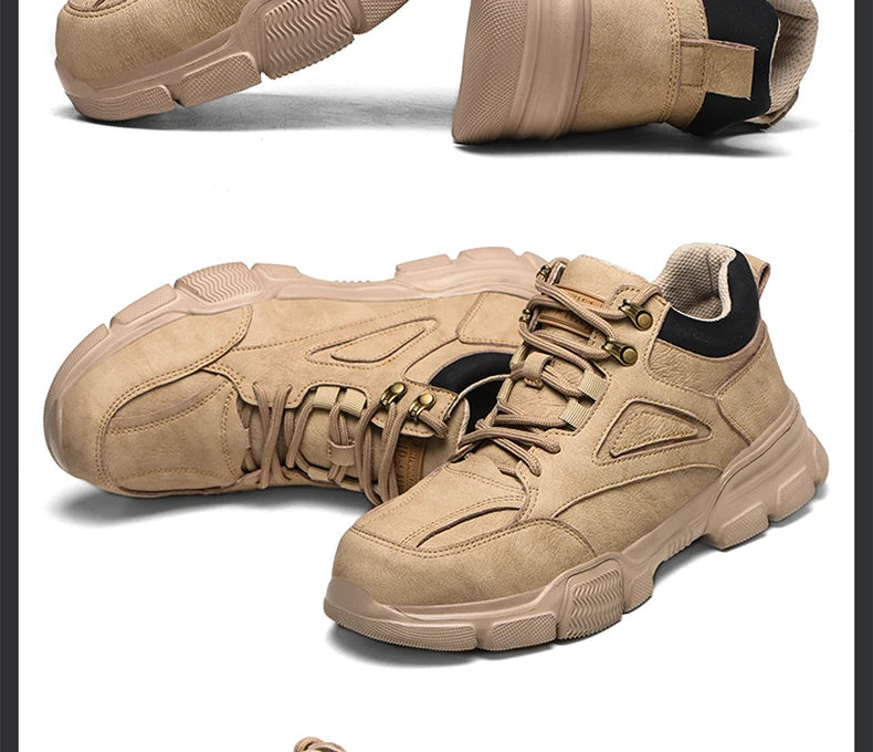Zapatos de seguridad para hombre y mujer 2024, ligeros, indestructibles, con puntera de acero y plantilla de Kevlar.