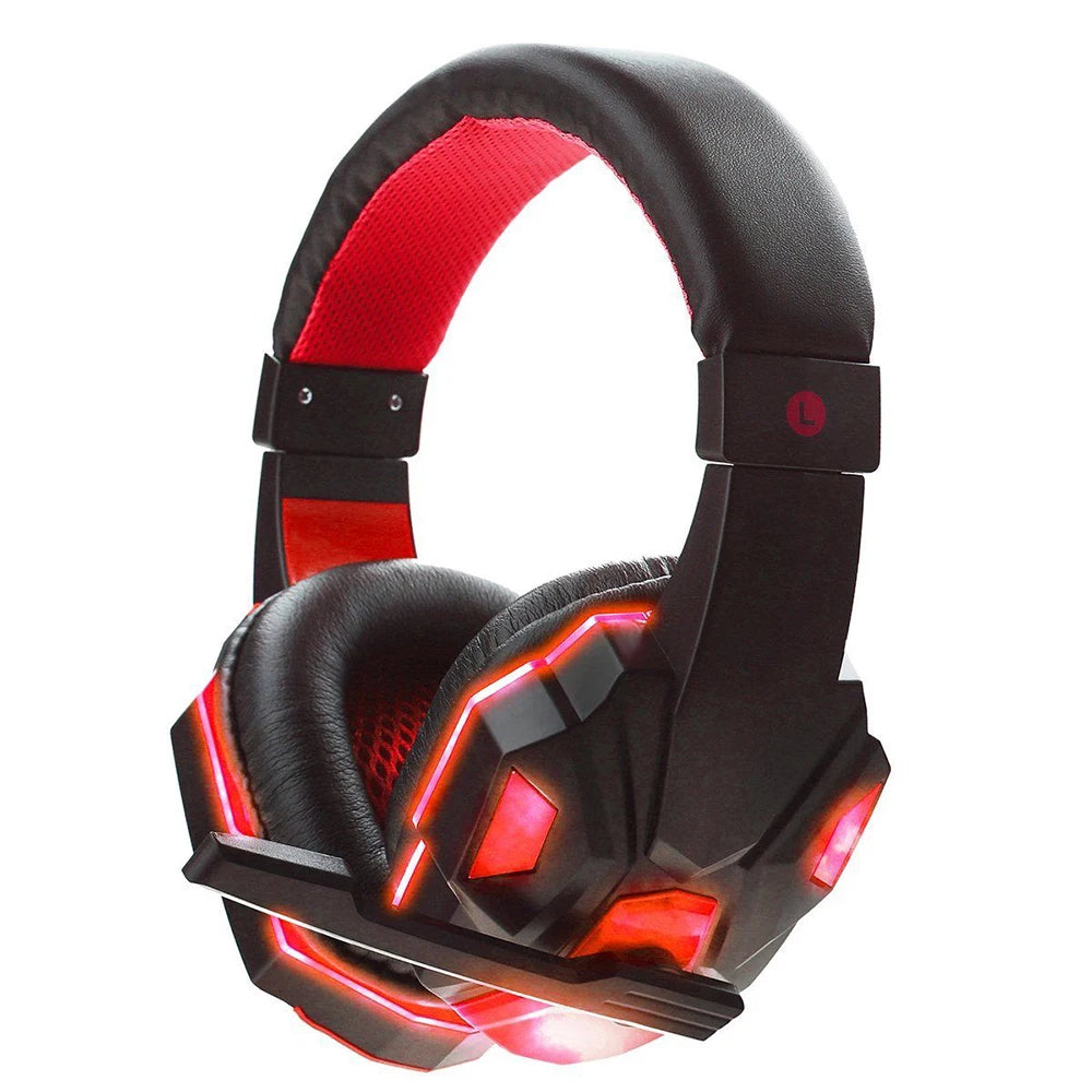 Auriculares para juegos 2021 con luz LED, micrófono, estéreo, graves profundos, para PC, portátil, gamer