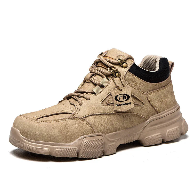 Zapatos de seguridad para hombre y mujer 2024, ligeros, indestructibles, con puntera de acero y plantilla de Kevlar.