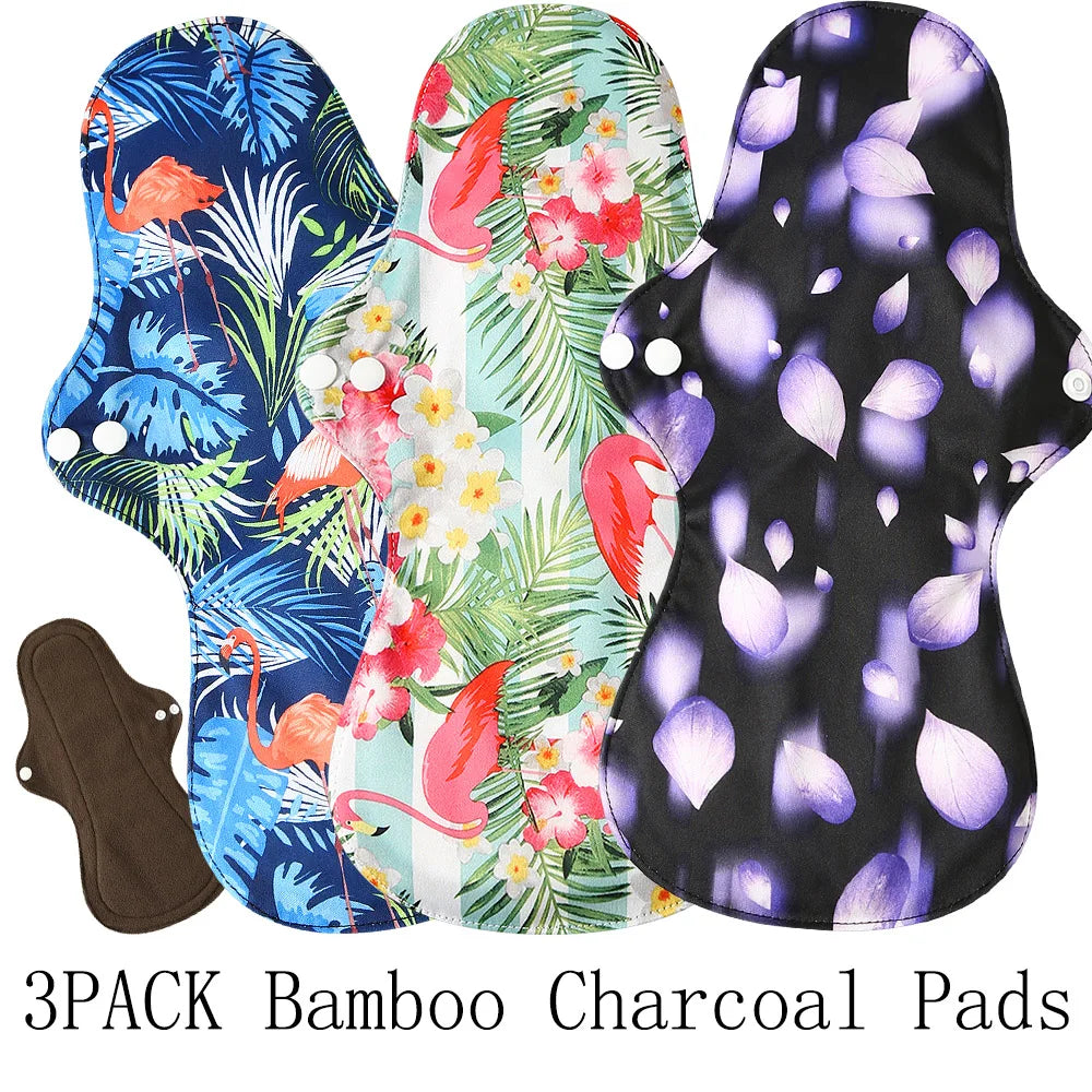 3 compresas menstruales reutilizables de bambú orgánico extragrandes, compresas para flujo abundante, lavables, para mamás, para uso nocturno.