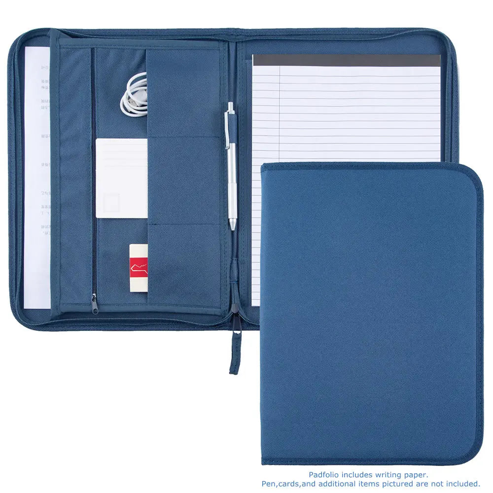 Carpeta organizadora de documentos para conferencias, oficina, negocios, tamaño A4, color negro, de tela Oxford, tipo portafolios.