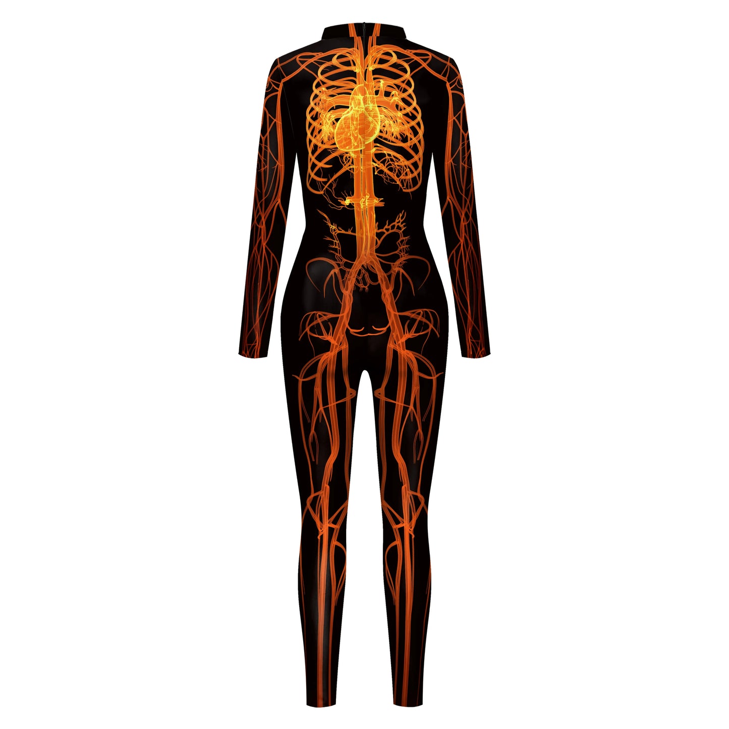 Color Cosplayer Halloween Skeleton Printed Jumpsuits Women Halloween Performance Outfits Party Cosplay Costume Zentai Fitness