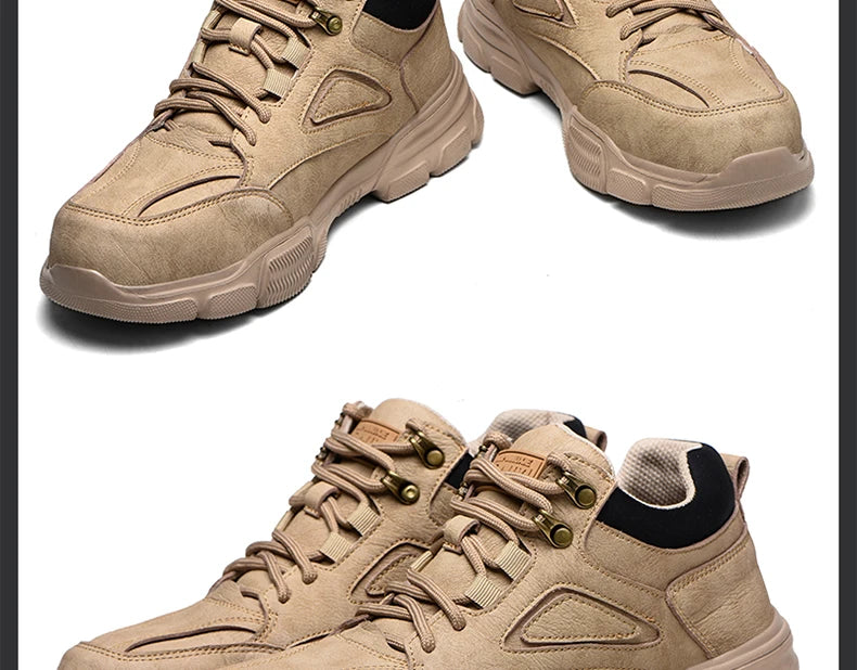 Zapatos de seguridad para hombre y mujer 2024, ligeros, indestructibles, con puntera de acero y plantilla de Kevlar.