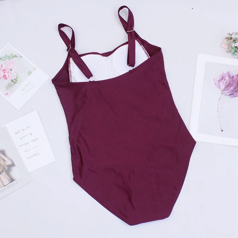 Traje de baño de una pieza sexy para mujer 2024, push up, talla grande, control de abdomen, monokini, ropa de playa, traje de baño vintage.