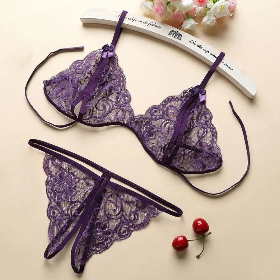 Conjunto de lencería sexy de neón, sujetador de encaje con cuello en V, ropa interior sexy para mujer, ropa europea de malla, disfraces exóticos, 2020