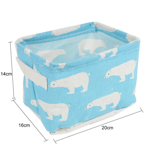 Organizador de almacenamiento de ropa interior, papelería de oficina, lino, caja de almacenamiento de escritorio, cesta de almacenamiento impermeable para juguetes y artículos diversos, cosméticos