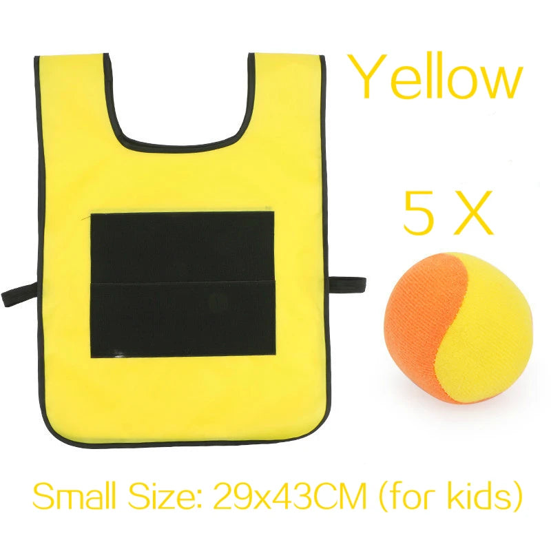 Chaleco deportivo para exteriores, con pelota adhesiva, para lanzar, ideal para niños.