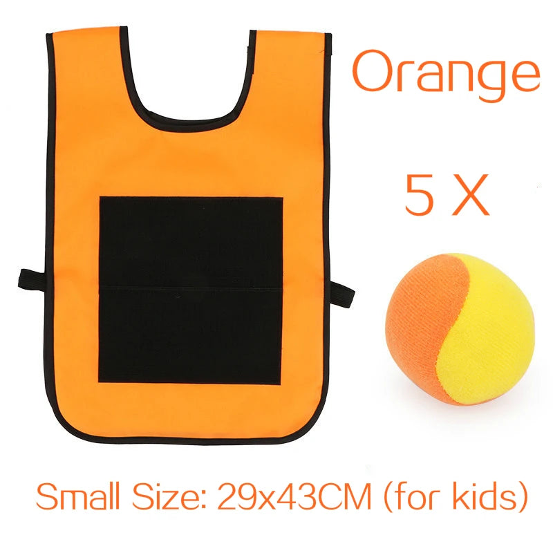 Chaleco deportivo para exteriores, con pelota adhesiva, para lanzar, ideal para niños.
