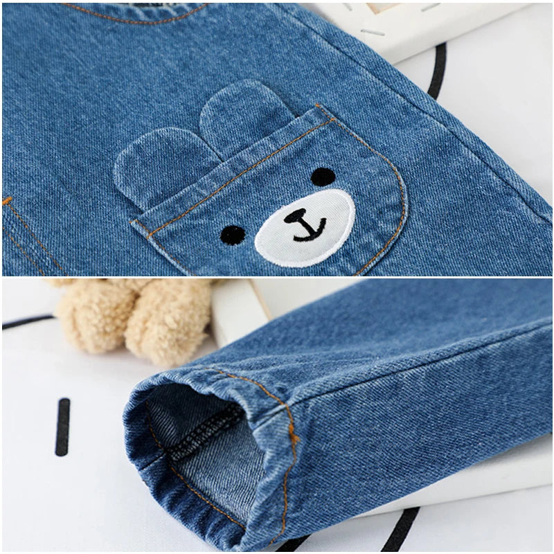 Ropa bonita para bebé, camiseta informal + peto vaquero, pantalones vaqueros, conjunto de ropa para niño y niña, ropa para niños de 1, 2, 3 y 4 años