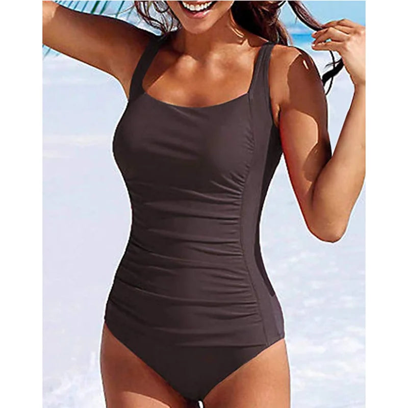 Traje de baño de una pieza sexy para mujer 2024, push up, talla grande, control de abdomen, monokini, ropa de playa, traje de baño vintage.