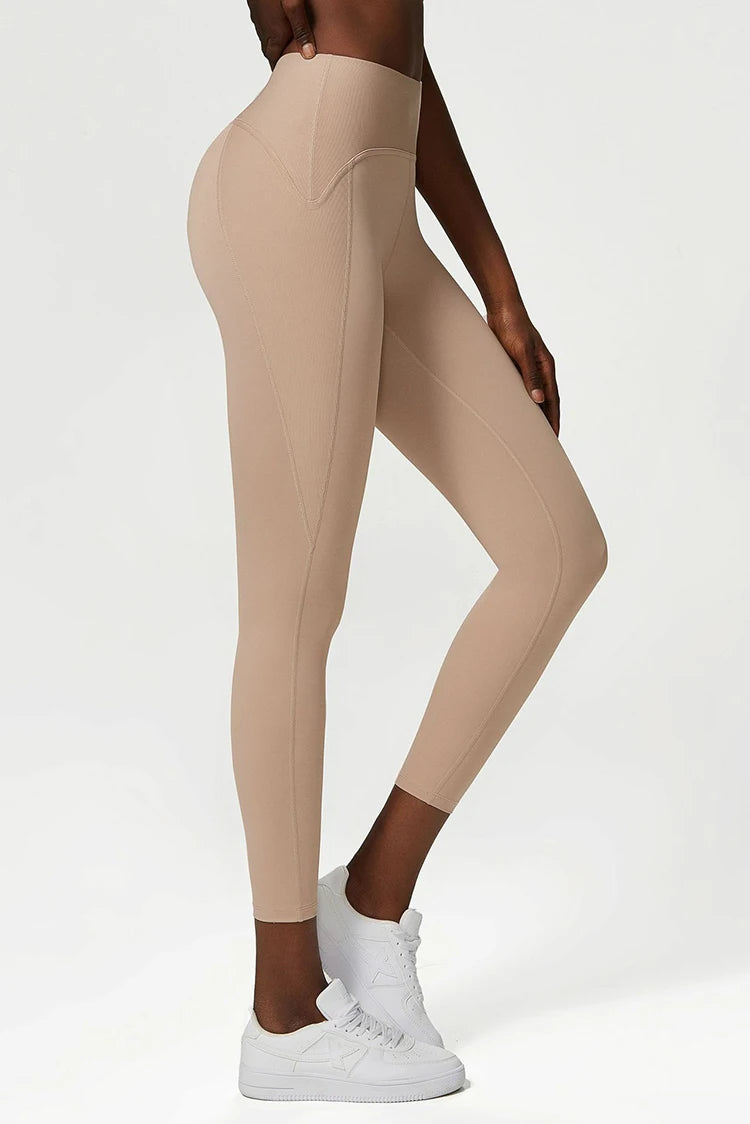 Pantalones de yoga para mujer, sensación de desnudez, alta elasticidad, nailon, cintura alta, leggings deportivos, realce, para correr, gimnasio, ropa deportiva femenina.