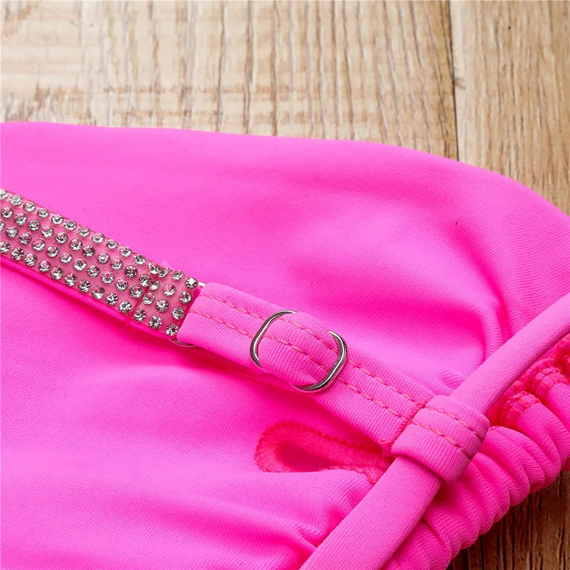 Sexy Shiny Sequins Mini Micro Thong Bikini Women Swimsuit Female Swimwear Two pieces Bikini set Brazilian Bathing Suit Swim Lady