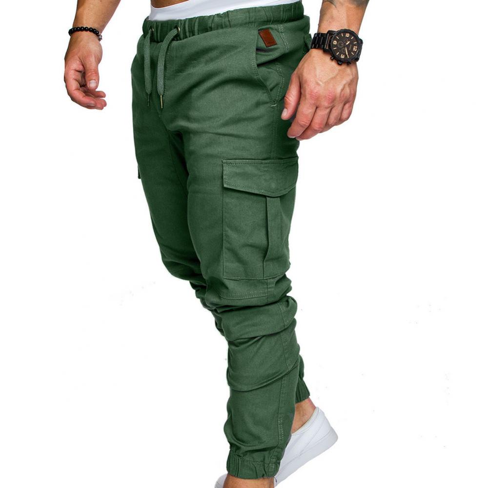Sweatpants  Streetwear Trousers Men's Pants Waist Drawstring Ankle Tied Skinny Cargo Pants Men Casual Solid Color Pants