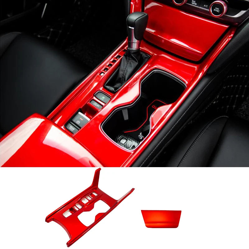 Embellecedor de marco para salida de aire interior de Honda Accord 10.º (2018-2020), color rojo, ABS, para palanca de cambios, reposabrazos.