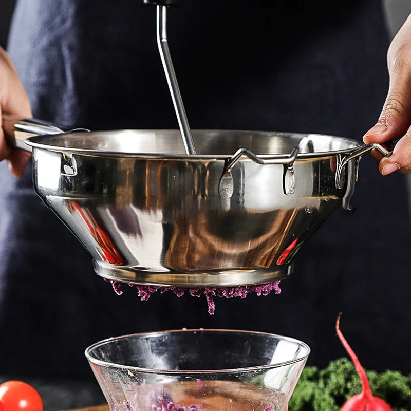 Machacador de papas YOMDID de acero inoxidable, herramienta para prensar puré de verduras y frutas, molinillo de calabaza, accesorios de cocina para triturar alimentos