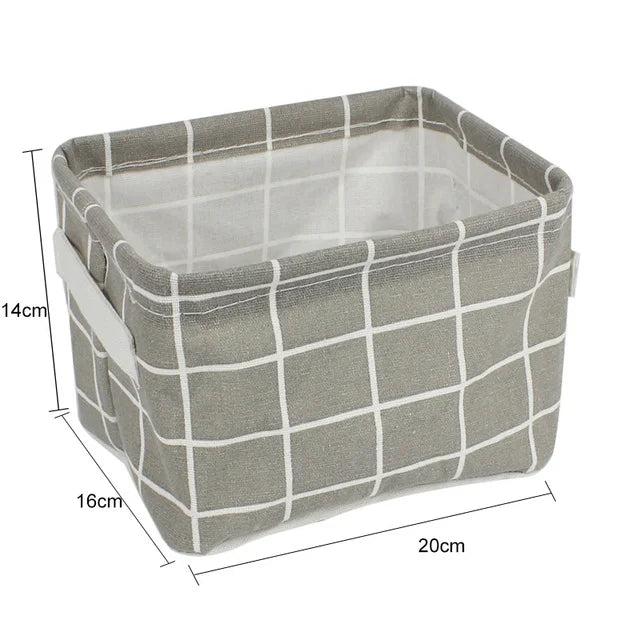 Organizador de almacenamiento de ropa interior, papelería de oficina, lino, caja de almacenamiento de escritorio, cesta de almacenamiento impermeable para juguetes y artículos diversos, cosméticos