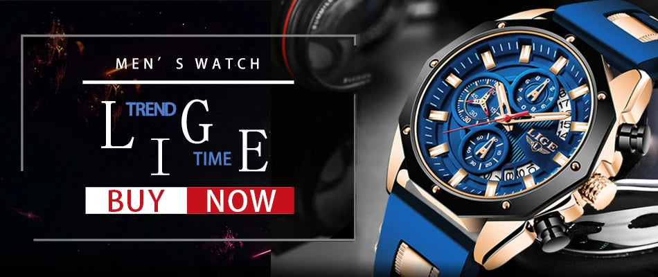 LIGE 2024 - Nuevos relojes de moda para hombre, marca superior de lujo, reloj deportivo de silicona, reloj de cuarzo con fecha, reloj de pulsera resistente al agua, cronógrafo