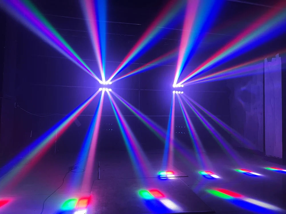 Cabezal móvil LED de araña, 8 x 15 W, 4 en 1, RGBW, para fiestas, iluminación de DJ, luces DMX, efectos de escenario