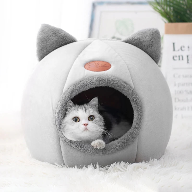 Nueva cama para gatos de invierno, cómoda y profunda para dormir, pequeña colchoneta, cesta para perros pequeños, productos para mascotas, tienda de campaña, acogedora cueva nido para interiores, cama para gatos