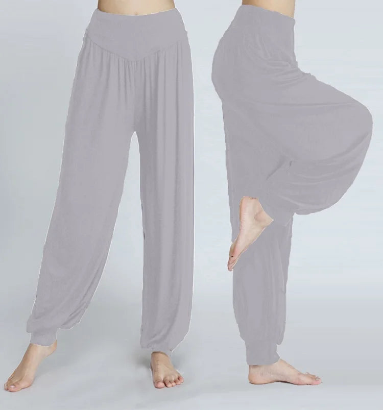 Pantalones de yoga para mujer, pantalones deportivos de talla grande para mujer, leggings de yoga, pantalones bombachos coloridos, pantalones de baile, yoga y taichí, pantalones de modal para mujer.