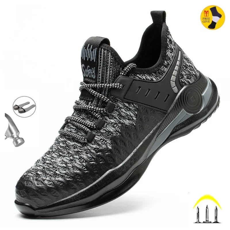 Zapatos de seguridad para hombre, tallas 37-50, botas con punta de acero, zapatillas de trabajo antiperforación, calzado masculino, zapatos de construcción indestructibles.