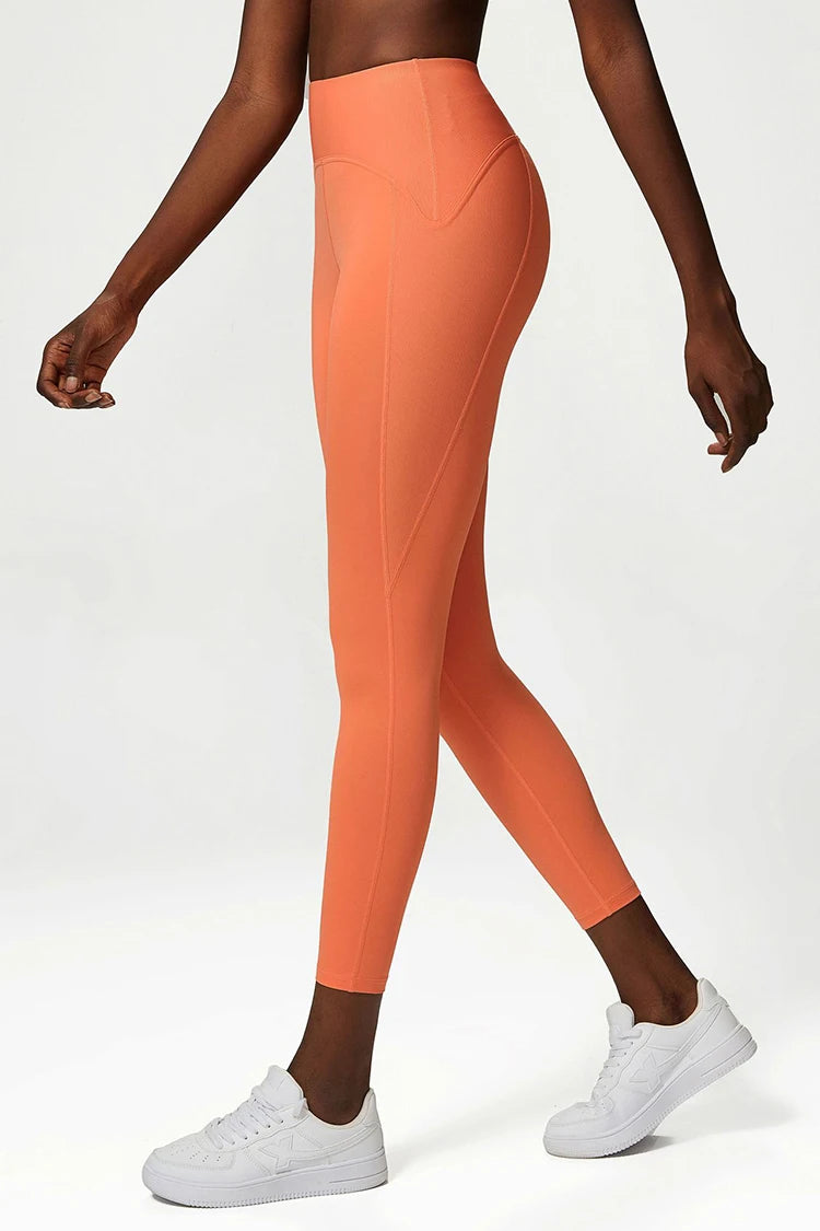 Pantalones de yoga para mujer, sensación de desnudez, alta elasticidad, nailon, cintura alta, leggings deportivos, realce, para correr, gimnasio, ropa deportiva femenina.
