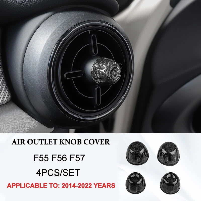 Accesorios interiores de coche para Mini Cooper F54 F55 F56 F57 F60, fibra de carbono auténtica, pegatina decorativa, pieza protectora para coche.
