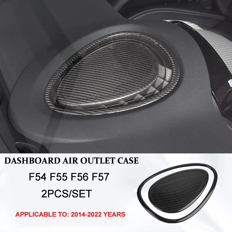 Accesorios interiores de coche para Mini Cooper F54 F55 F56 F57 F60, fibra de carbono auténtica, pegatina decorativa, pieza protectora para coche.