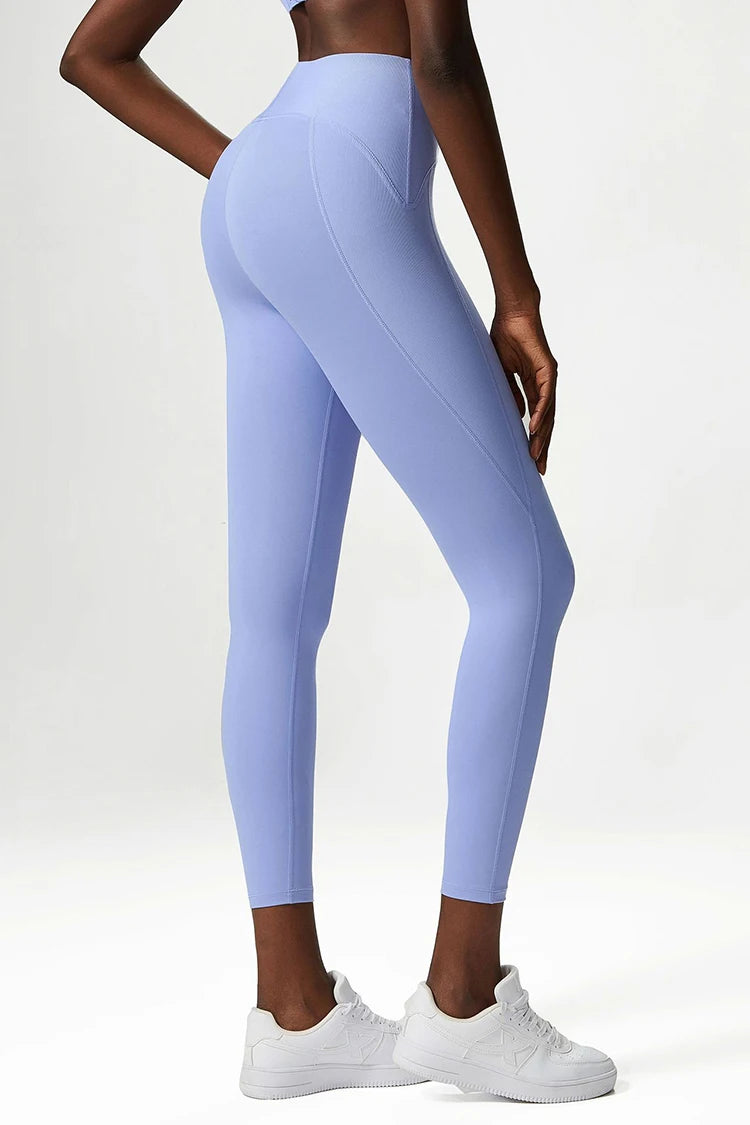 Pantalones de yoga para mujer, sensación de desnudez, alta elasticidad, nailon, cintura alta, leggings deportivos, realce, para correr, gimnasio, ropa deportiva femenina.