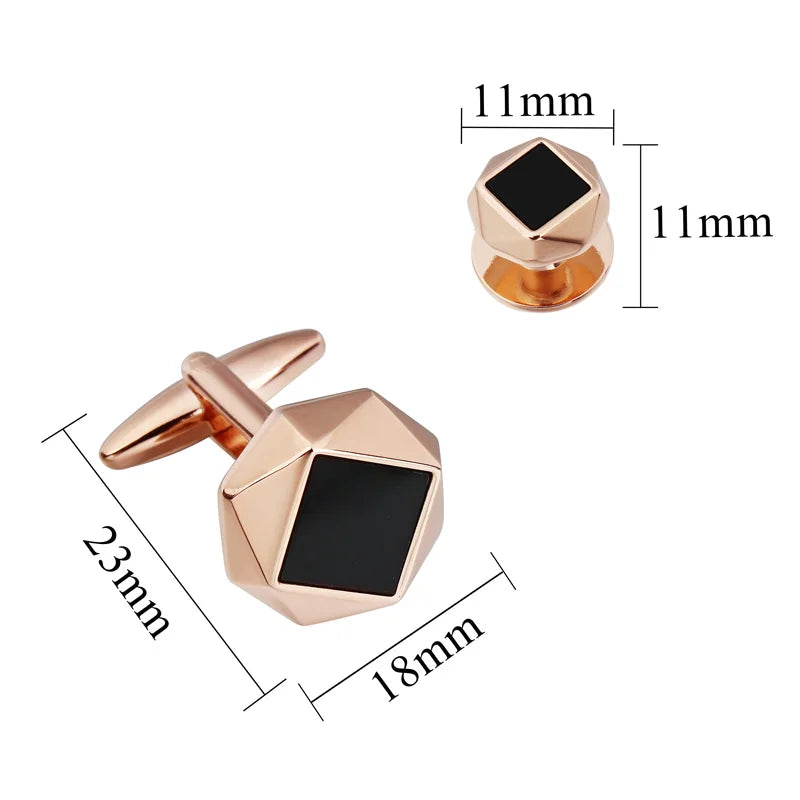 Gemelos y tachuelas de acrílico para hombre, accesorios de joyería para camisa de esmoquin, bodas, fiestas y reuniones, regalo para él con caja de regalo.