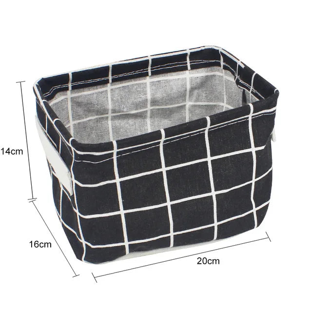 Organizador de almacenamiento de ropa interior, papelería de oficina, lino, caja de almacenamiento de escritorio, cesta de almacenamiento impermeable para juguetes y artículos diversos, cosméticos