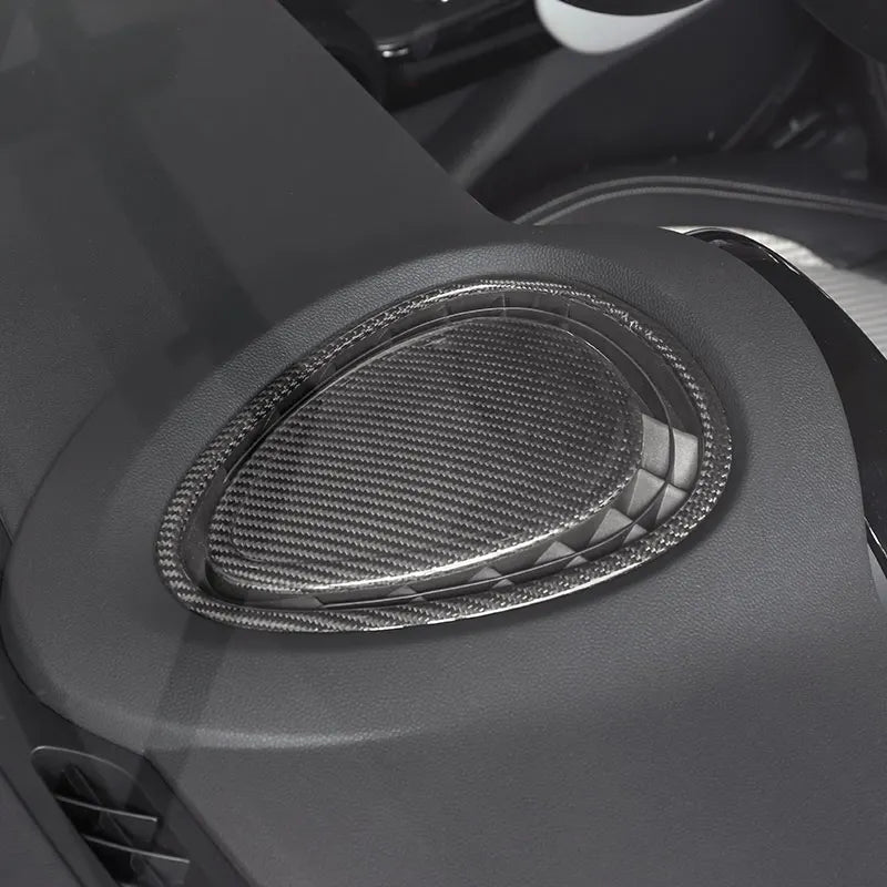 Accesorios interiores de coche para Mini Cooper F54 F55 F56 F57 F60, fibra de carbono auténtica, pegatina decorativa, pieza protectora para coche.