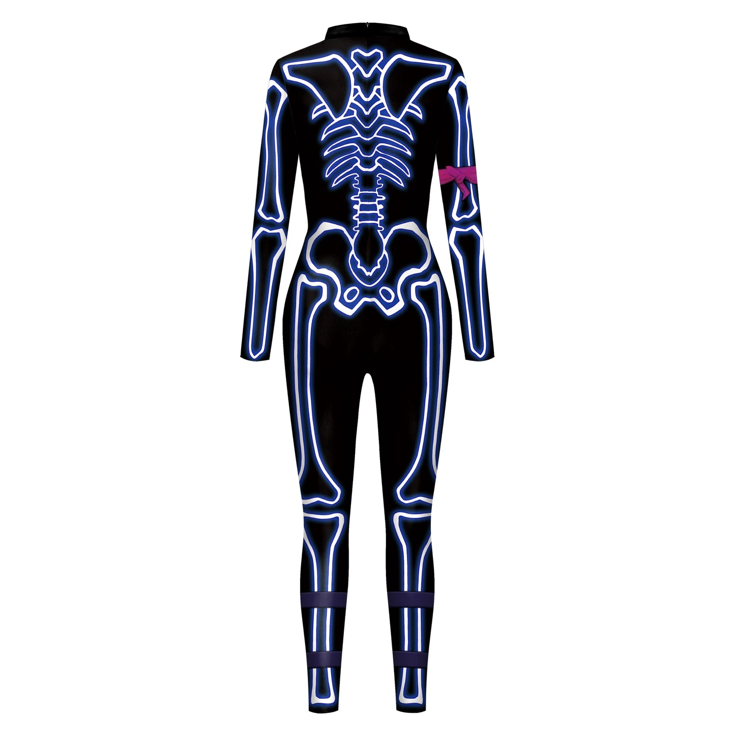 Color Cosplayer Halloween Skeleton Printed Jumpsuits Women Halloween Performance Outfits Party Cosplay Costume Zentai Fitness