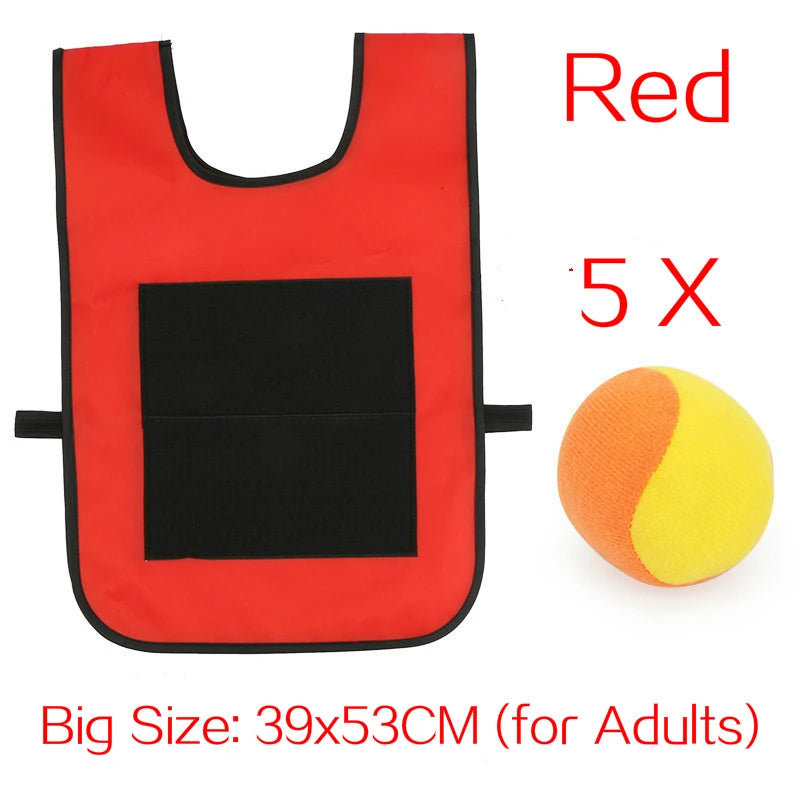 Chaleco deportivo para exteriores, con pelota adhesiva, para lanzar, ideal para niños.