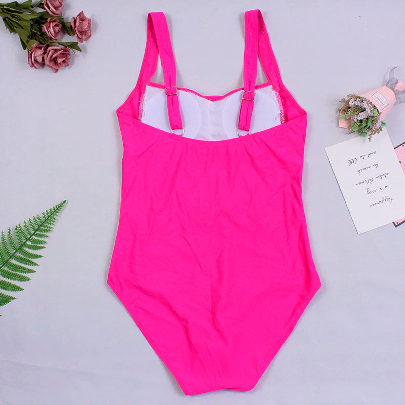 Traje de baño de una pieza sexy para mujer 2024, push up, talla grande, control de abdomen, monokini, ropa de playa, traje de baño vintage.