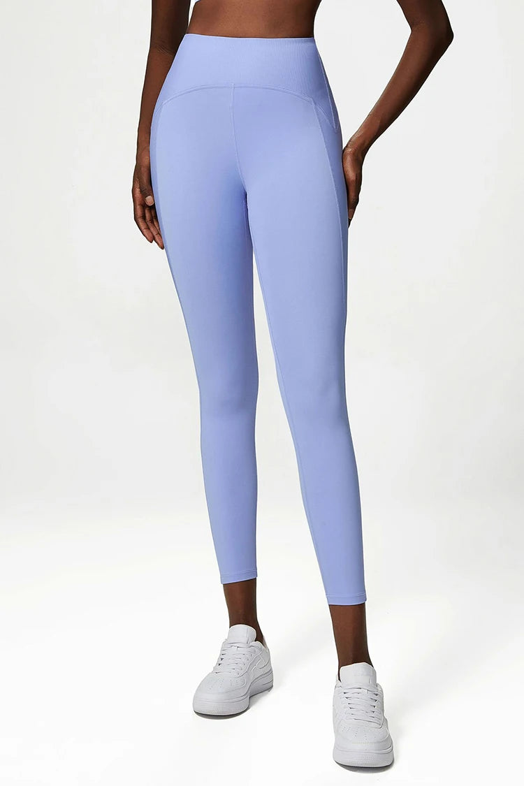 Pantalones de yoga para mujer, sensación de desnudez, alta elasticidad, nailon, cintura alta, leggings deportivos, realce, para correr, gimnasio, ropa deportiva femenina.