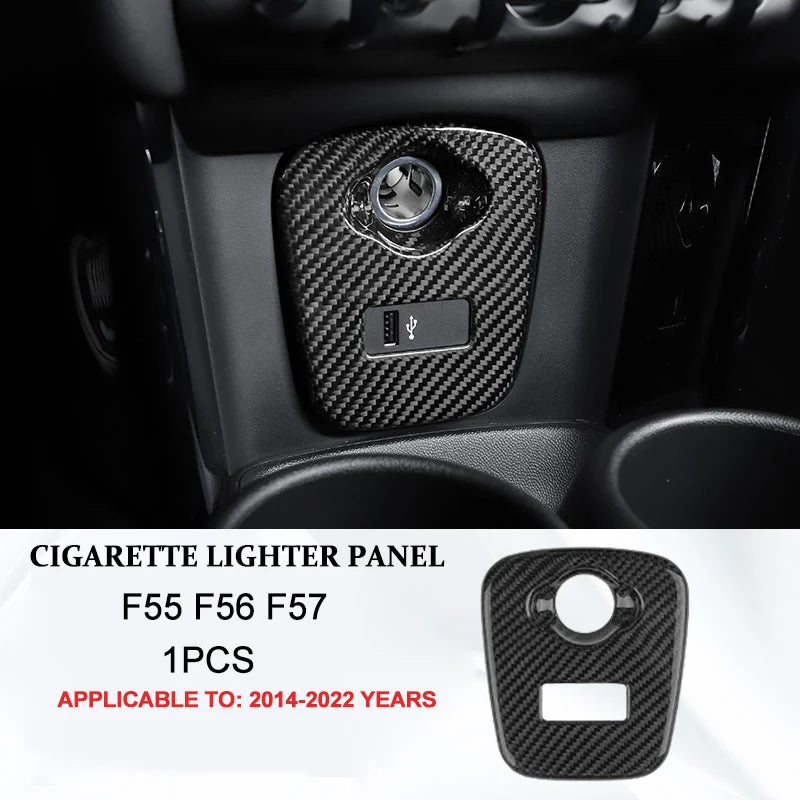 Accesorios interiores de coche para Mini Cooper F54 F55 F56 F57 F60, fibra de carbono auténtica, pegatina decorativa, pieza protectora para coche.