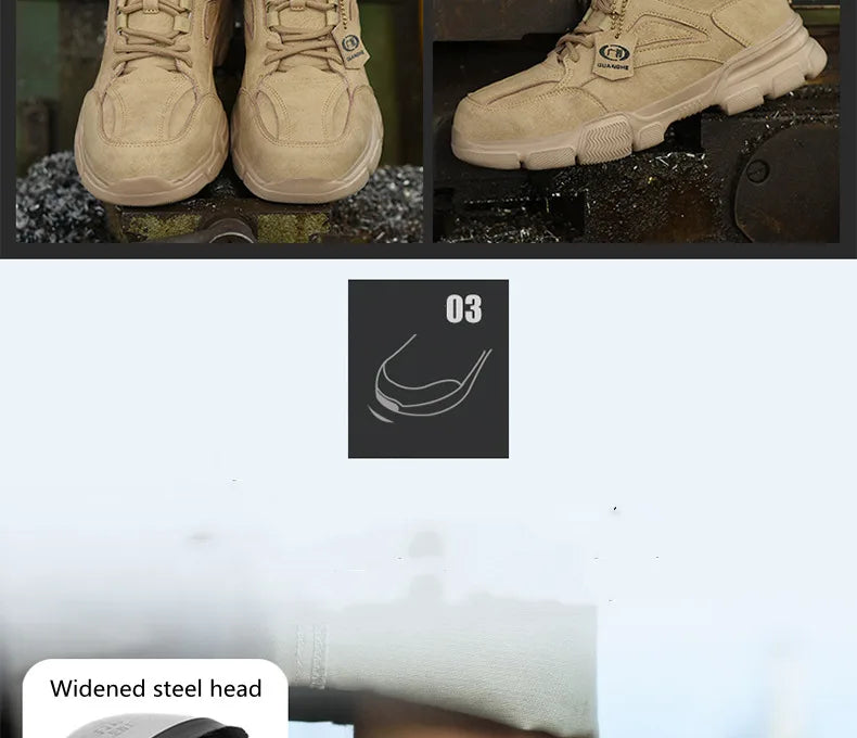 Zapatos de seguridad para hombre y mujer 2024, ligeros, indestructibles, con puntera de acero y plantilla de Kevlar.