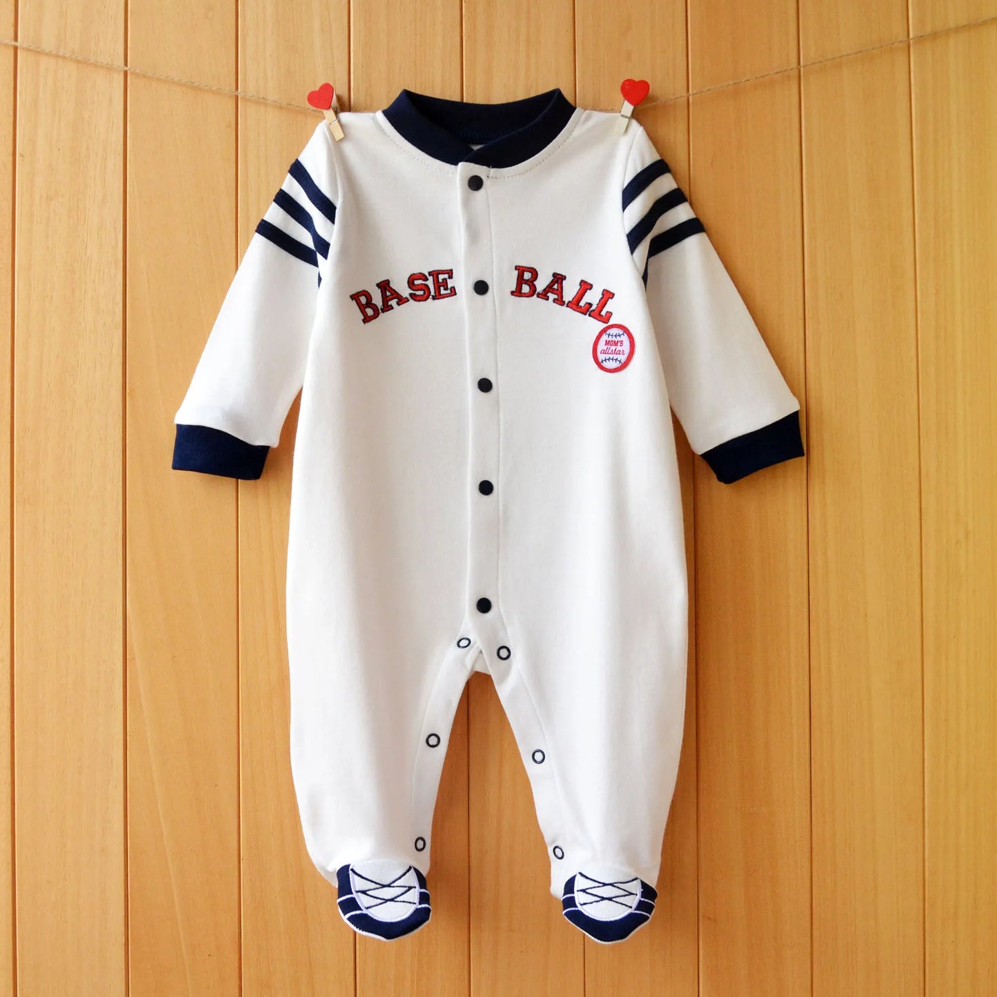 Ropa de bebé, mono para recién nacidos, ropa para niños pequeños, estilo deportivo de béisbol, ropa de algodón para bebés, ropa de primavera para niños pequeños.